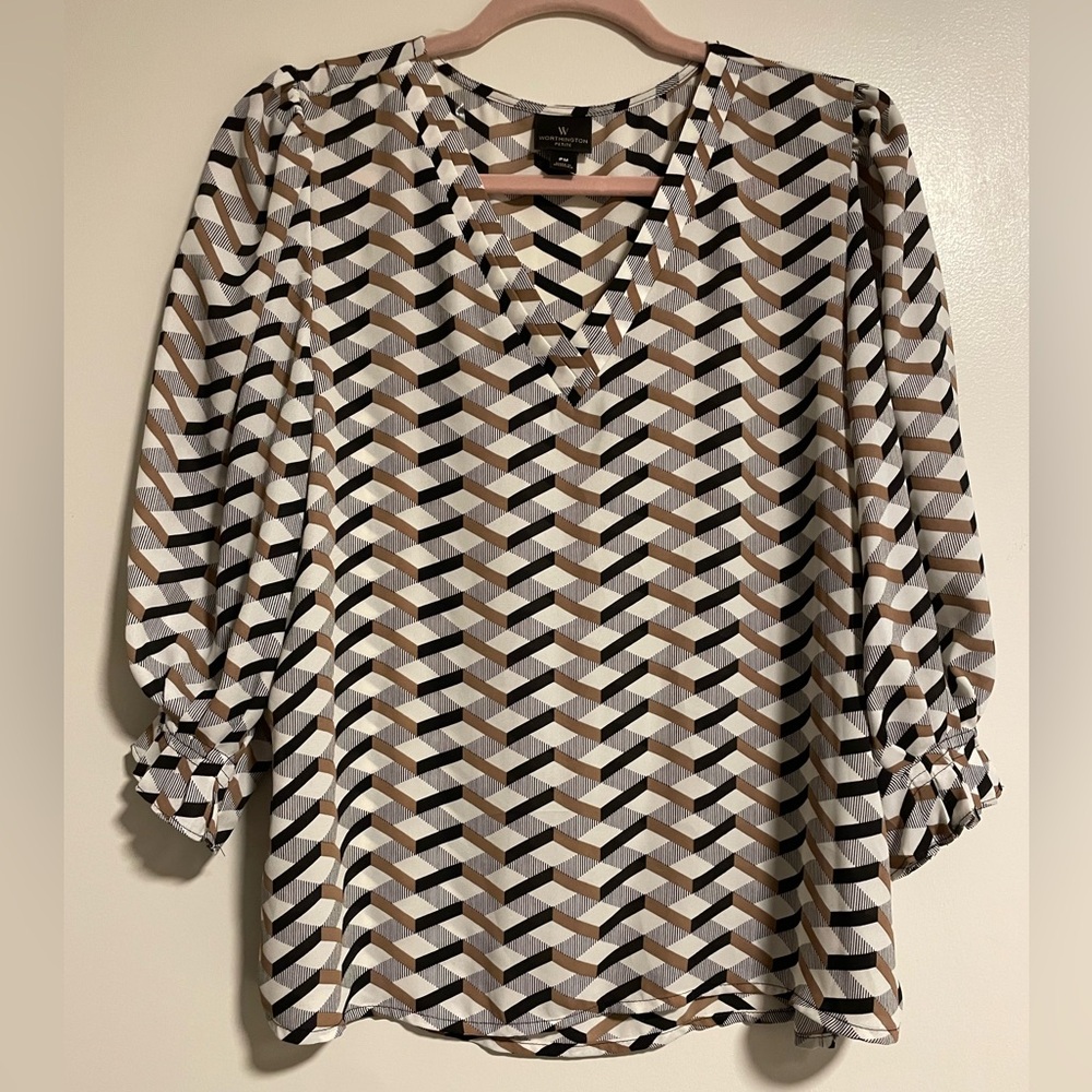 Worthington Geometric Blouse size PM